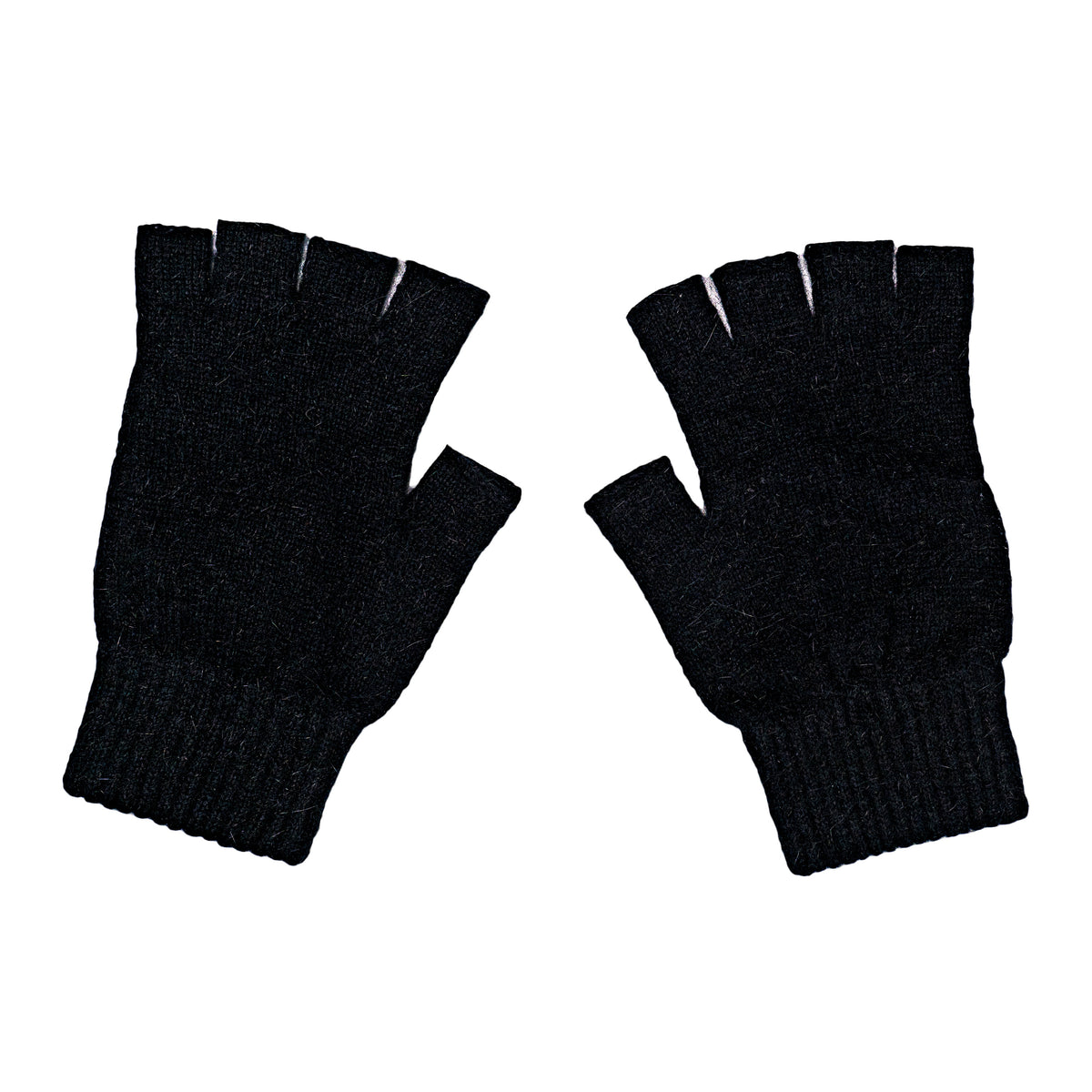 Soft Merino Wool Fingerless Gloves in Light Grey. Fashionable
