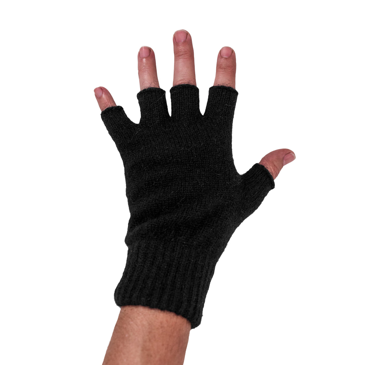 Adult Black Fingerless Gloves