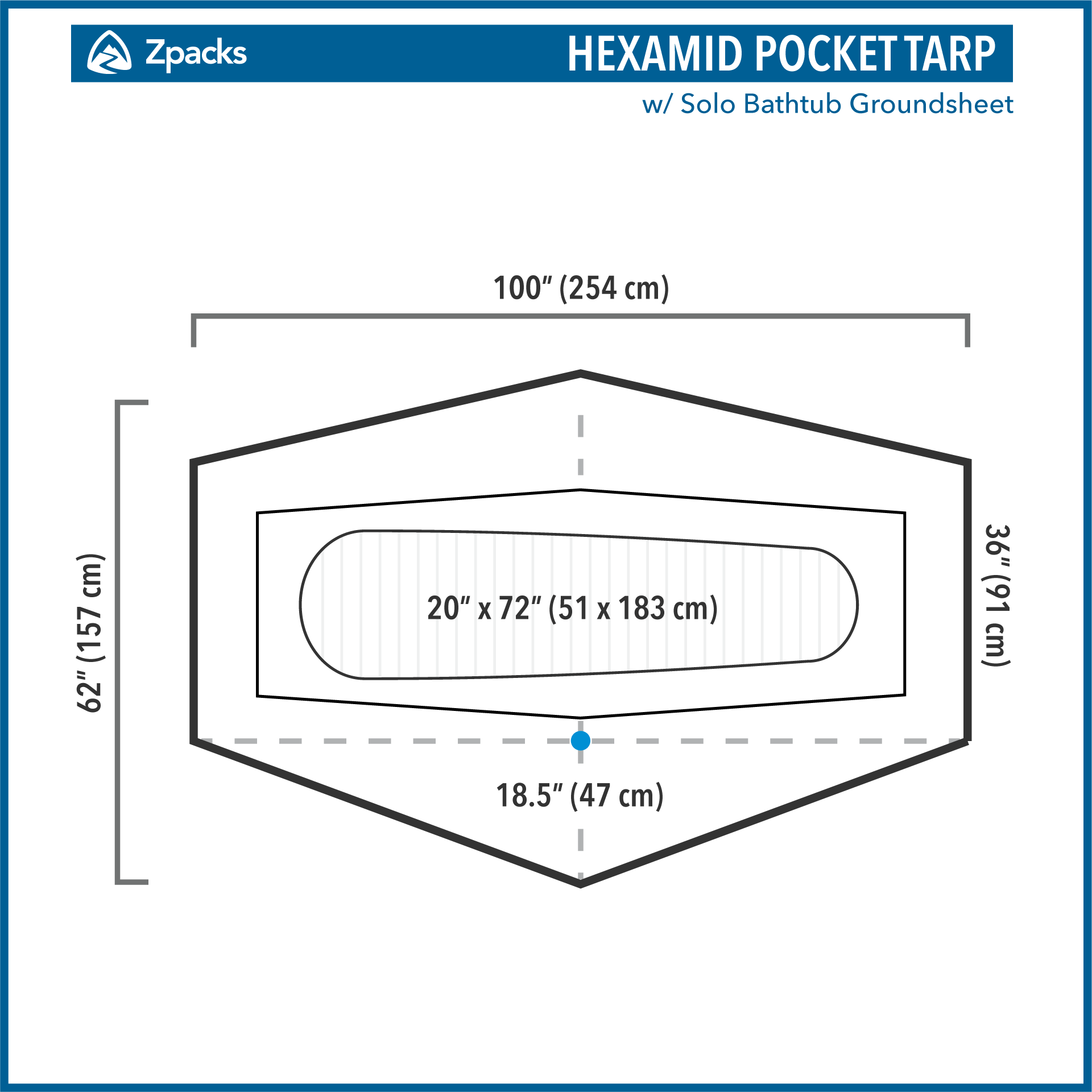 Hexamid Pocket Tarp - 1P UL Backpacking Shelter | Zpacks