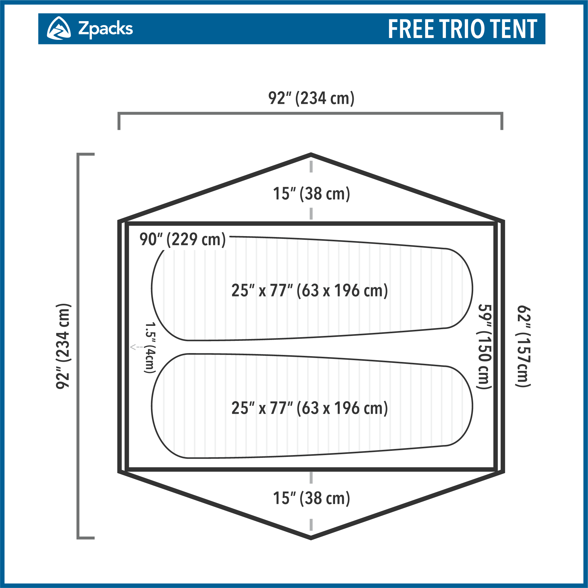 camping tent sizes Free Trio Tent - 3P UL Freestanding Backpacking Tent